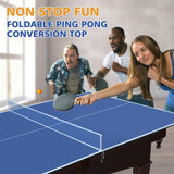 8ft Blue Mid-Size Ping Pong Conversion Top Foldable & Portable Table Tennis Table Top for Indoor 62243630