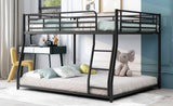 Metal Floor Bunk Bed, Full XL over Queen, Black MF311038AAB