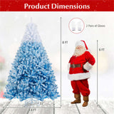 8ft Flocked Christmas Tree - 1774 Branch Tips, Fireproof PVC, 4-Section Assembly, 22" 04393465