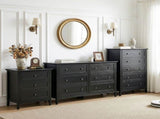 Black embossed P2 Particleboard MDF Melamine 80*40*115cm Framed, Double Handles, Five 70071879