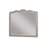 Scallop Shaped Mirror, No Assembly Required, White Poplar Finish B108P163867