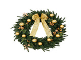 24in Pre-lit Battery Powered Christmas Wreath with Remote, Lighted Artificial Xmas Wreath with 50 01478929