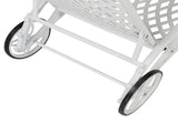 193*64.5*93cm Backrest Adjustable Courtyard Cast Aluminum Lying Bed White 04914009