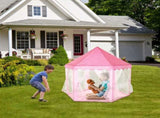 Foldable Princess Play Castle Tent for Girls, Large Space Playhouse with Breathable Mesh Doors, 29697047