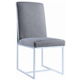 ZUN Grey Cube Base Dining Chair B062P153695