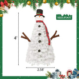 4ft Pre-lit Christmas Tree with 100 Lights, Snowman-Shaped Artificial Christmas Tree, Xmas Tree with 18182047