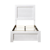 White Finish Twin Size Panel Bed Wooden Bedroom Furniture 1pc, Bed in a Box B011P248600