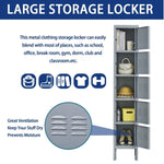 ZUN 5 Door 66"H Metal Lockers With Lock for Employees,Storage Locker Cabinet for Home Gym Office School 58203593