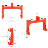 3 Pt Quick Hitch Adapter For Category 1 & 2 W/ Adjustable Bolt Tractor 3000lb,Orange 92087500