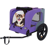 Outdoor Heavy Duty Collapsible Pet Bike Trailer with 16-Inch All-Terrain Wheels & Universal Hitch W1364P268345