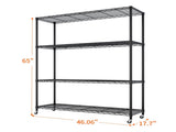 Heavy Duty Shelves 46.06" W Wire Shelving Unit with Wheels 800LBS NSF Metal Shelves for 80943192