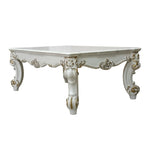 ZUN Antique Pearl Coffee Table with Scrolled Leg B062P209127