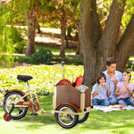 ZUN Foldable Tricycle for Kids Ages 6-12,Mini Cargo,Pet,Reverse Tricycle,Outdoor Parent-Child W1019P163630