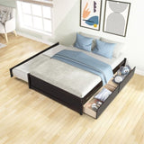 FULL BED WITH TWIN SIZE TRUNDLE AND TWO DRAWERS FOR ESPRESSO COLOR W69732768