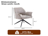 Fabric dining chair set of 2 modern soft cushioned rotating dining chairs, comfortable backrest W3851P452803