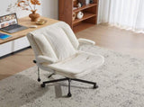 Criss Cross Legged Office Chair with Flip-Up Back Built-In Dynamic Airbag Lumbar Support, Wide Seat 78490641