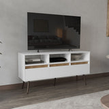 Aranjuez 47" Wide Tv Stand with Three Drawers, Three Open Shelves, Living Room, Tv Room White B070P254789