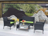 4 PC Rattan Patio Furniture Set Outdoor Patio Cushioned Seat Wicker Sofa W20985038