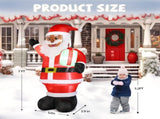 7 FT Lighted Christmas Inflatable Decoration, Inflatable Black Santa Claus Holding Gift, Funny Blow 92959215