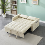 ZUN Upholstered broaching machine, plank support, Upholstered frame broaching machine, Twin bed, beige W1658P179564
