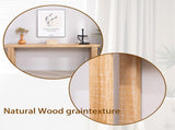 Rustic Natural Wood Console Table 77"Entryway Table with Modern Farmhouse Design Long Narrow W2729P270740
