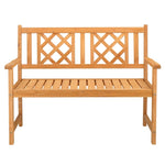 ZUN 118*56.5*90cm Outdoor Garden Fir Grid Back Wooden Bench Burlywood 89218544