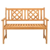 ZUN 118*56.5*90cm Outdoor Garden Fir Grid Back Wooden Bench Burlywood 89218544