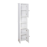 ZUN Bathroom Floor Storage Cabinet with 2 Doors Living Room Wooden Cabinet with 6 Shelves 15.75 11.81 14167354