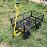 (Black Yellow solid wheels wagon cart)Solid wheels Tools cart Wagon Cart Garden cart trucks make it W227132834