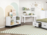 White Finish Writing Desk with Drawer Wooden Furniture 1pc B011P255285