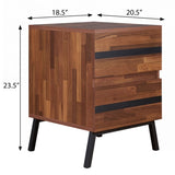 Walnut and Sandy Black 2-drawer Nightstand B062P181337