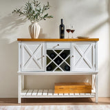 Bar cabinet Console Table with 2-Door Cabinet & 1 Drawers, Coffee Bar, Wine rack,Entryway Table with W3417P316958