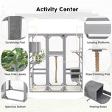 Outdoor Cat House, DIY Cat Enclosure, Cat Catio with Double Enter Doors, 62.8"L x 32.2"W x68.5"H N719P283198E