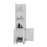 Malibu Freestanding Linen Cabinet, 2-Doors, Open Shelves -White B07092128