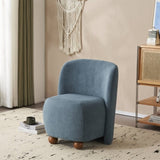 Modern Low Back Accent Chair, Upholstered Armless Living Room Chairs, Round Pine Wood Feet, for N817P224950B