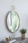 ZUN 26" x 32" Circle Wall Mirror with Gold Metal Frame, Accent Mirror for Living Room, Entryway, Office W2078124344