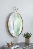 ZUN 26" x 32" Circle Wall Mirror with Gold Metal Frame, Accent Mirror for Living Room, Entryway, Office W2078124344