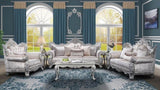 Melrose Traditional Style End Table Made with wood in Silver Finish B009138497