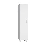 Vintro Storage Cabinet, Broom Hangers, Metal Handle -White B07092126