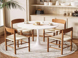 Round Tulip Dining Table, 39.4 Inch Dining Table for 4 People, Melamine Laminated MDF Tabletop with 92551391