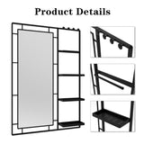 30X44 Ines Modern Vanity Mirror with Multi-functional Shelf, Large bathroom Mirror, Black Frame W708P235372