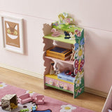 ZUN Kids Funnel Olivia the Fairy Girls Hand Painted 3 Tier Flower Bookcase with Drawers B05367936