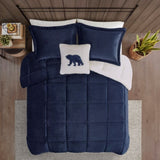 Full/Queen Plush to Sherpa Down Alternative Comforter Set B035100482