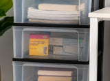 4-Drawer Narrow Plastic Storage Drawer Cart, Black 13046736