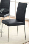 ZUN Set of 4 Leatherette Upholstered Dining Chairs, Black and Chrome B016P224470