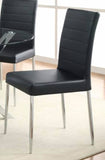 ZUN Set of 4 Leatherette Upholstered Dining Chairs, Black and Chrome B016P224470