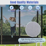 ZUN 14FT Trampoline for Kids with Safety Enclosure Net, Basketball Hoop and Ladder, Easy Assembly Round 60865523