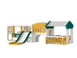 11-in-1 Toddler Slide Swing Set with Playhouse, Indoor Playground for Kids Ages 14, Yellow 25189477