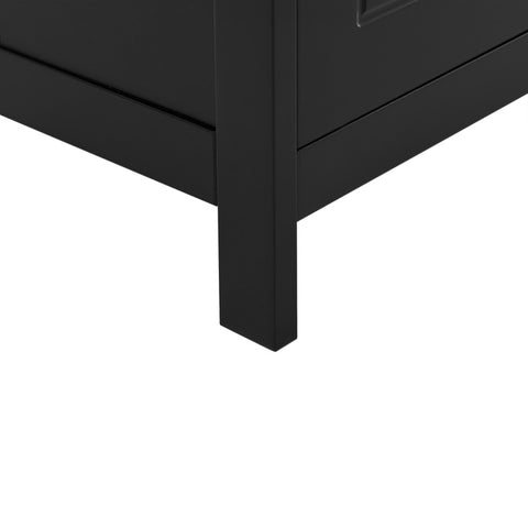 ZUN Bathroom Storage Cabinet, Cabinet with Two Doors and Drawers, Adjustable Shelf, MDF Board, Black 61107044