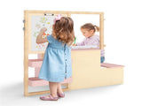 Kids Multifunctional Art Center with Double-Sided Easel, Wooden Art Table Bench Set for 3 Years, 15077509